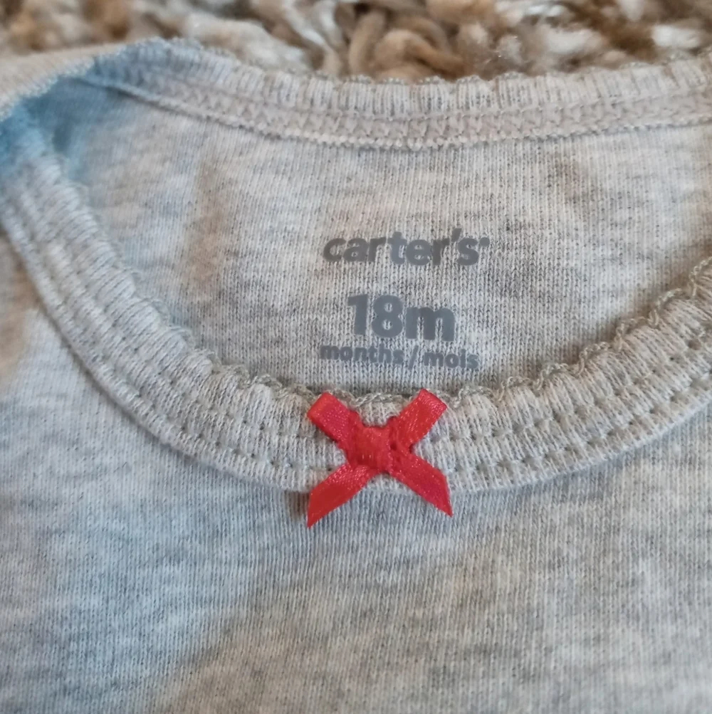 Carter's gray red cherry onesie‎